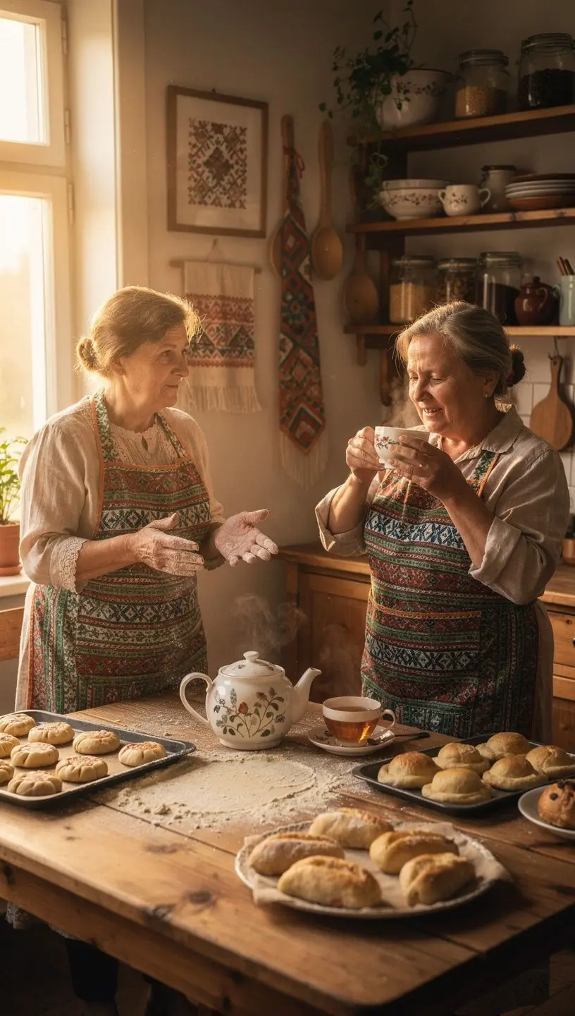 Šilti puodeliai su persikų lapų arbata, skirti palaikyti kraujospūdžio balansą.